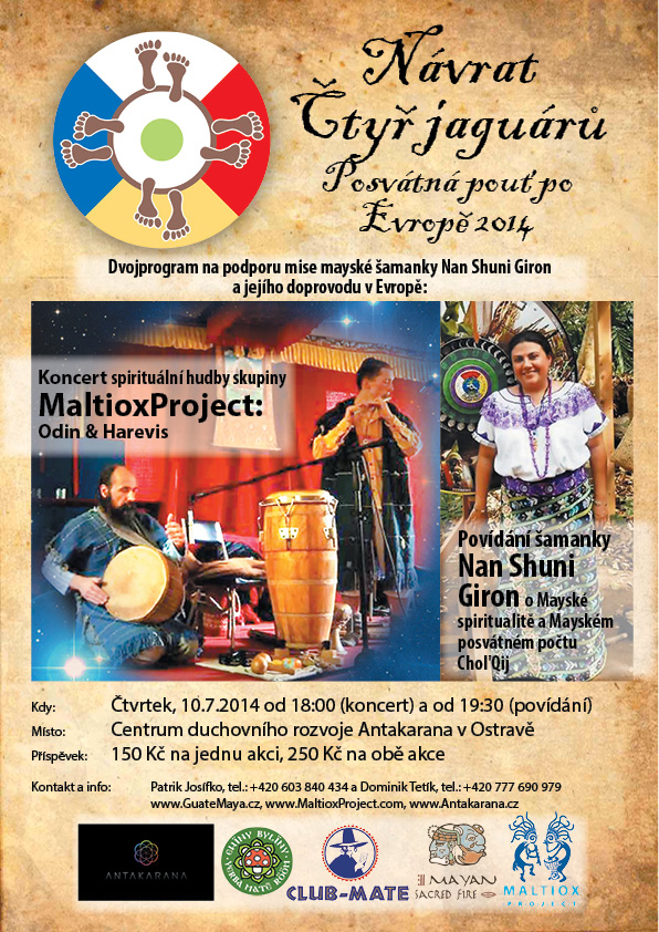 Koncert spirituální hudby a povídání mayské šamanky Shumantla Giron